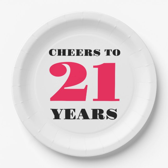 Assiettes En Carton 21e anniversaire (Devant)