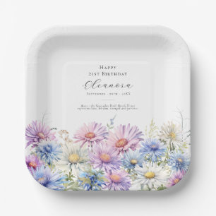 Assiettes En Carton 21e anniversaire Septembre Fleur de naissance