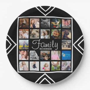 Assiettes En Carton 22 Family Photo Collage & Nom