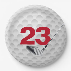 Assiettes En Carton 23e anniversaire Golf Ball Design Plaque en papier