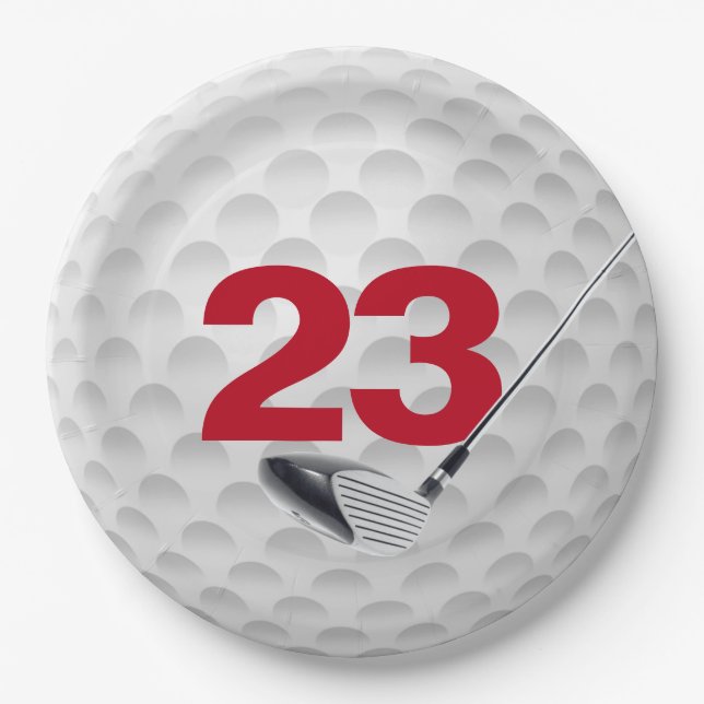 Assiettes En Carton 23e anniversaire Golf Ball Design Plaque en papier (Devant)
