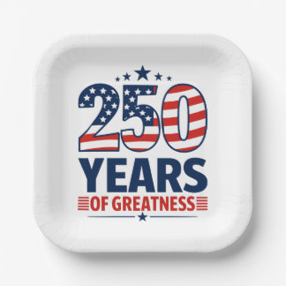 Assiettes En Carton 250 Ans De Grandeur Indépendance Américaine