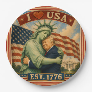 Assiettes En Carton 250 Ans Fierté Américaine Amour USA