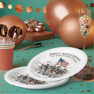 Assiettes En Carton 250e anniversaire Soldats révolutionnaires 1776-20