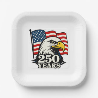Assiettes En Carton 250e anniversaire USA Plaque papier - American Eag