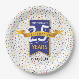 Assiettes En Carton 25 e ANNIVERSAIRE Design
