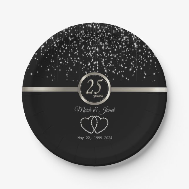 Assiettes En Carton 25e anniversaire des vedettes d'argent (Devant)