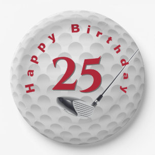 Assiettes En Carton 25e anniversaire Golf Ball Design Plaque en papier