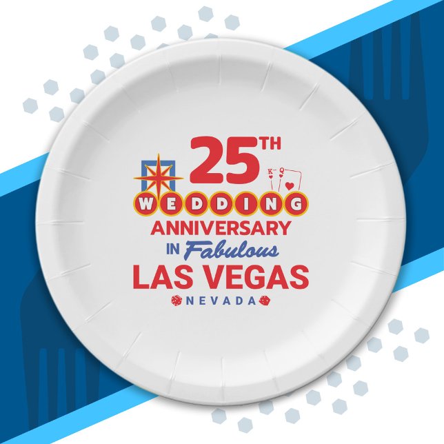 Assiettes En Carton 25e Wedding Anniversary Couples Las Vegas Trip (Créateur téléchargé)