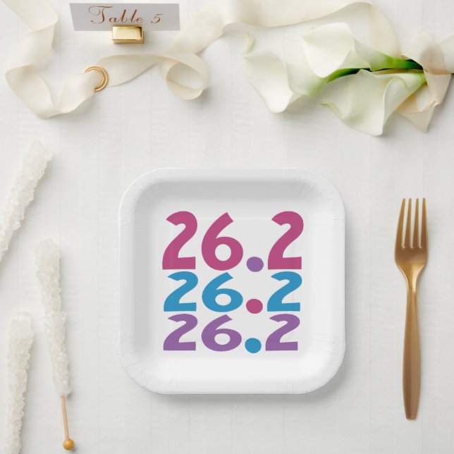Assiettes En Carton 26.2 marathonien - Marathon Runner thème (Mariage)
