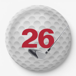 Assiettes En Carton 26e anniversaire Golf Ball Design Plaque en papier