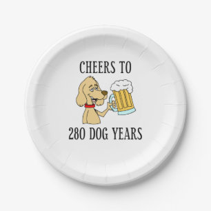 Assiettes En Carton 280 ans de chien 40e anniversaire