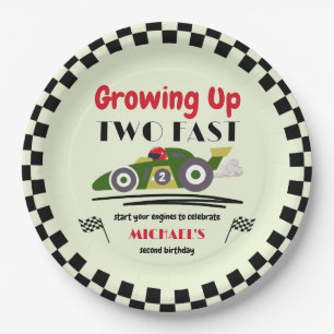 Assiettes En Carton 2e anniversaire Grossissant deux voitures Fast Gre