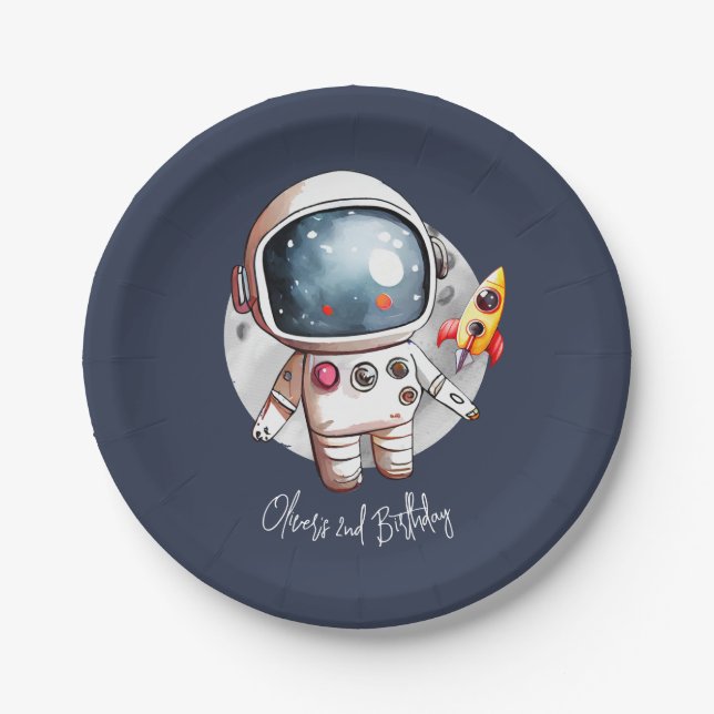 Assiettes En Carton 2e Deux Anniversaire de la Lune (Devant)