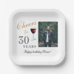 Assiettes En Carton 30 ans Vin rouge 30e anniversaire Photo