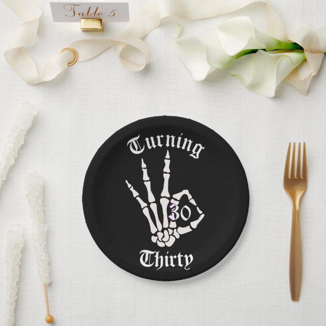 Assiettes En Carton 30e anniversaire - RIP Années Squelette Plaque pap (Mariage)