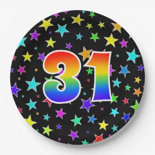 Assiettes En Carton 31e événement : Bold, Fun, Colorful Rainbow 31