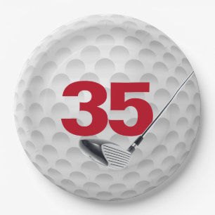 Assiettes En Carton 35e anniversaire Golf Ball Design Plaque en papier