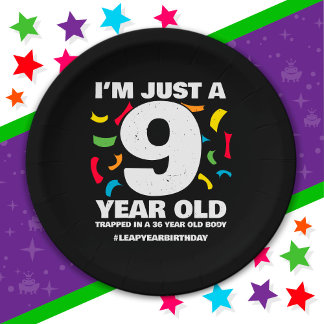 Assiettes En Carton 36e anniversaire fête piégée bonjour année jour fé