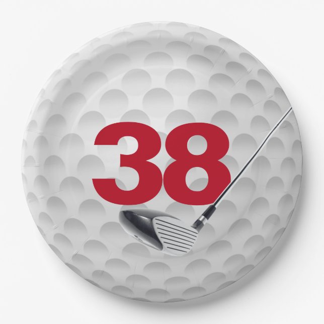 Assiettes En Carton 38e anniversaire Golf Ball Design Plaque en papier (Devant)