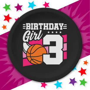 Assiettes En Carton 3 ans Basketball Party 3e anniversaire fille