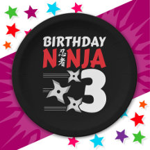 3 Ans Ninja Party Stars Enfants 3e anniversaire