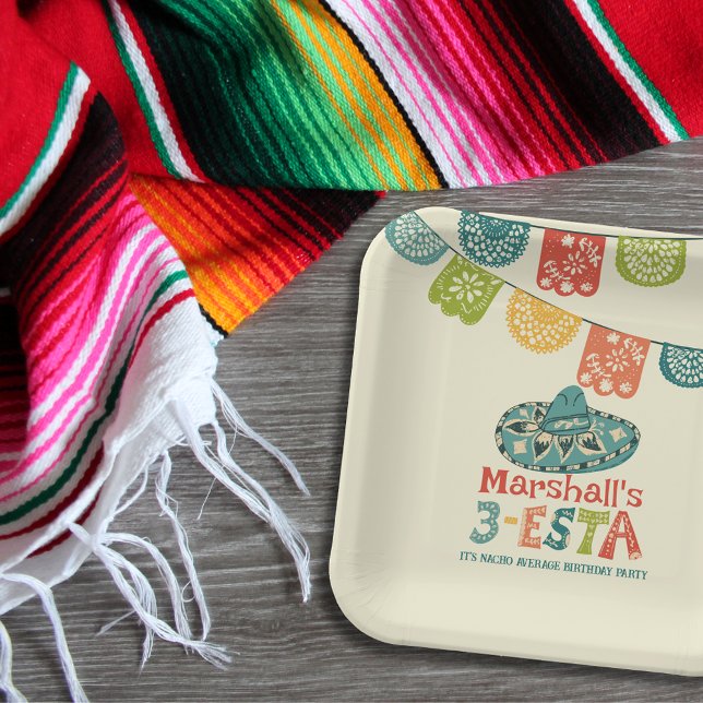 Assiettes En Carton 3-Esta Personnalisé Sombrero fête d'anniversaire (Créateur téléchargé)