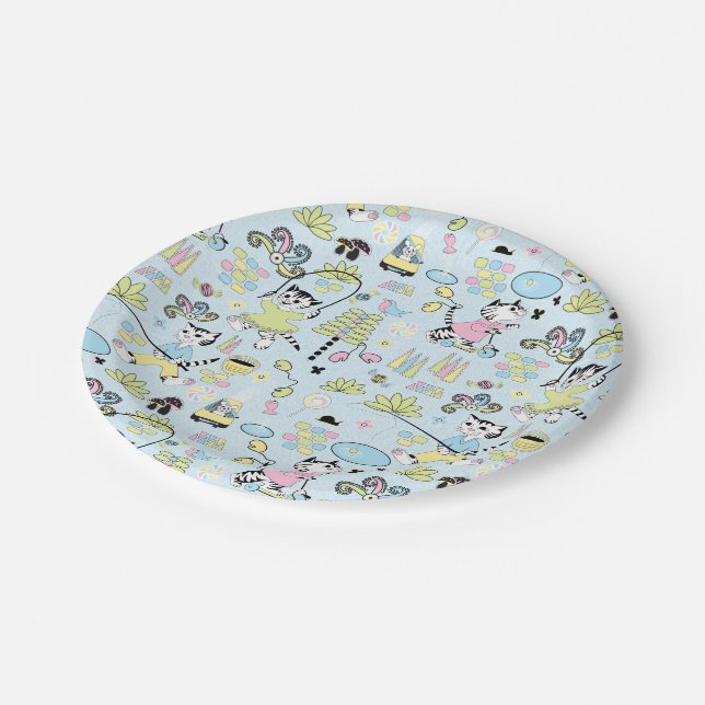Assiettes En Carton 3 plaques à papier de petits chatons (Angle)