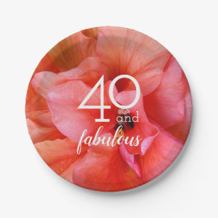 Assiettes En Carton 40 et Fabuleux Fleur Photo Anniversaire