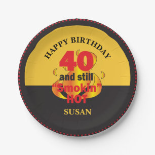 Assiettes En Carton 40 et toujours anniversaire chaud de Smokin