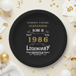 Assiettes En Carton 40e anniversaire 1986 légendaire rétro