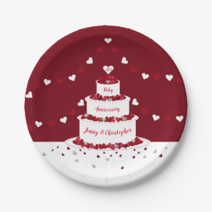 Assiettes En Carton 40e anniversaire du mariage de rubis