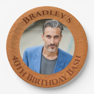 Assiettes En Carton 40e anniversaire en cuir Brown