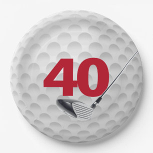 Assiettes En Carton 40e anniversaire Golf Ball Design Plaque en papier