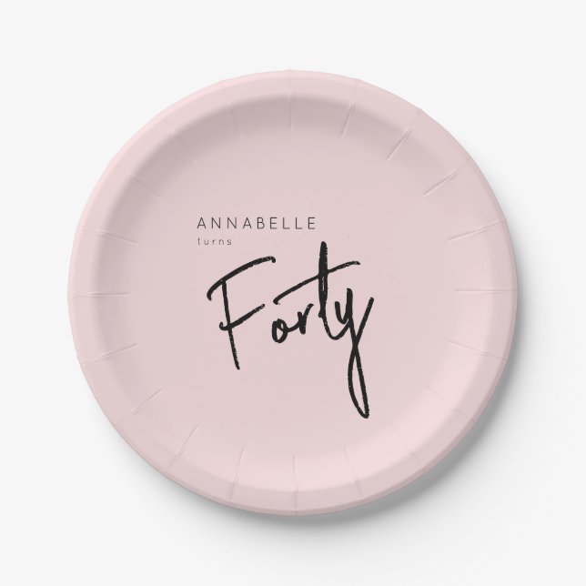 Assiettes En Carton 40ème Quarante Quarantième anniversaire (Devant)