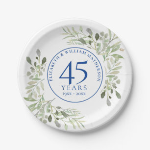 Assiettes En Carton 45e 65e Anniversaire de Mariage Verdure