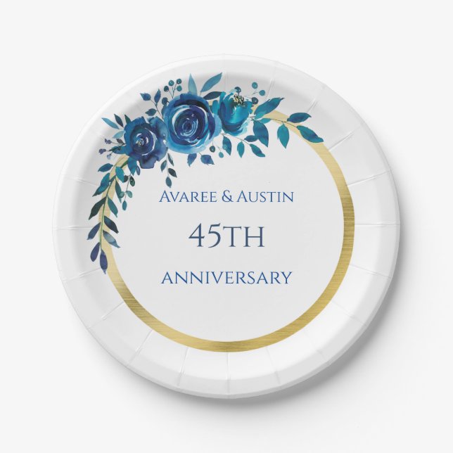 Assiettes En Carton 45e et 65e anniversaire de Sapphire (Devant)