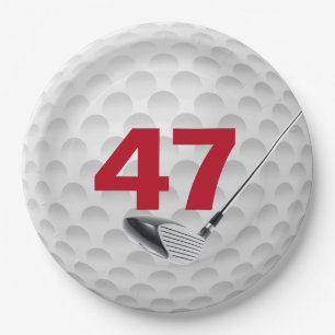 Assiettes En Carton 47e anniversaire Golf Ball Design Plaque en papier