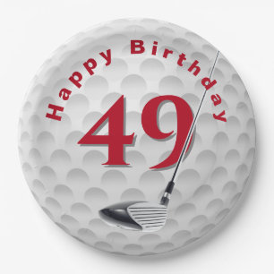 Assiettes En Carton 49e anniversaire Golf Ball Design Plaque en papier