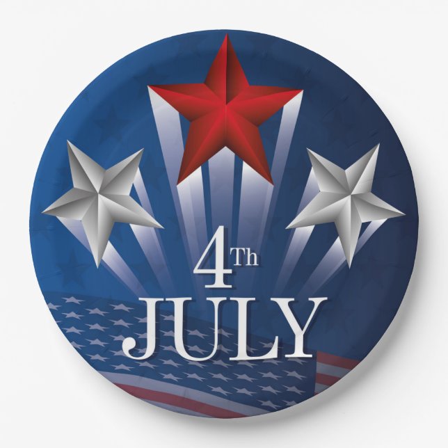 Assiettes En Carton 4 juillet (Devant)