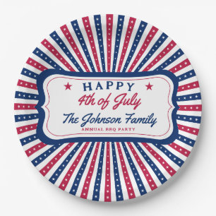 Assiettes En Carton 4 juillet Custom American Family Summer BBQ Party