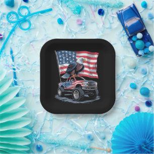 Assiettes En Carton 4 juillet Fierté américaine Drapeau Aigle USA