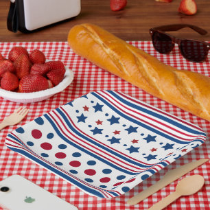 Assiettes En Carton 4 juillet rouge blanc et bleu patriotique
