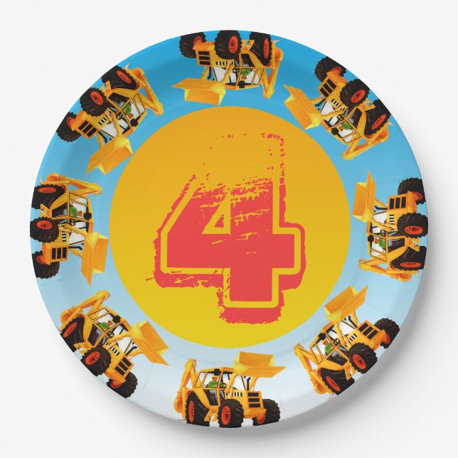 Assiettes En Carton 4ème L'anniversaire badine la partie défonceuse de (Devant)