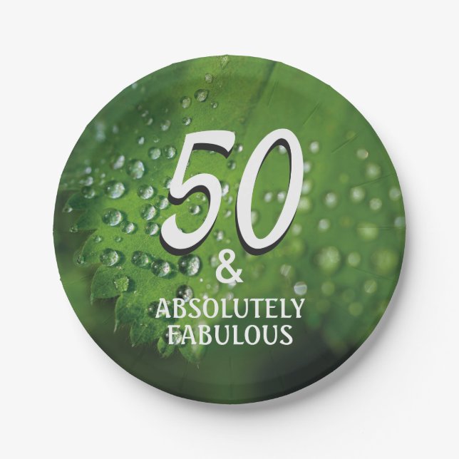 Assiettes En Carton 50 | Absolument fabuleux | Plaque de papier vert (Devant)