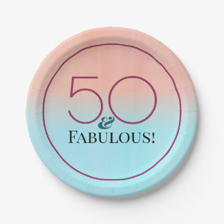 Assiettes En Carton 50 ans et Fabuleux Fête Rose et Bleue