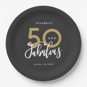 Assiettes En Carton 50 et fabuleuse fête d'anniversaire en or