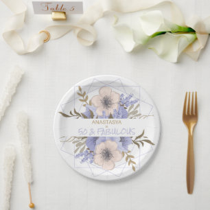 Assiettes En Carton 50 et fabuleux Floral Birthday Wild Roses Custom