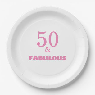 Assiettes En Carton 50 Et Fabuleux Rose élégant Cool de fête d'anniver