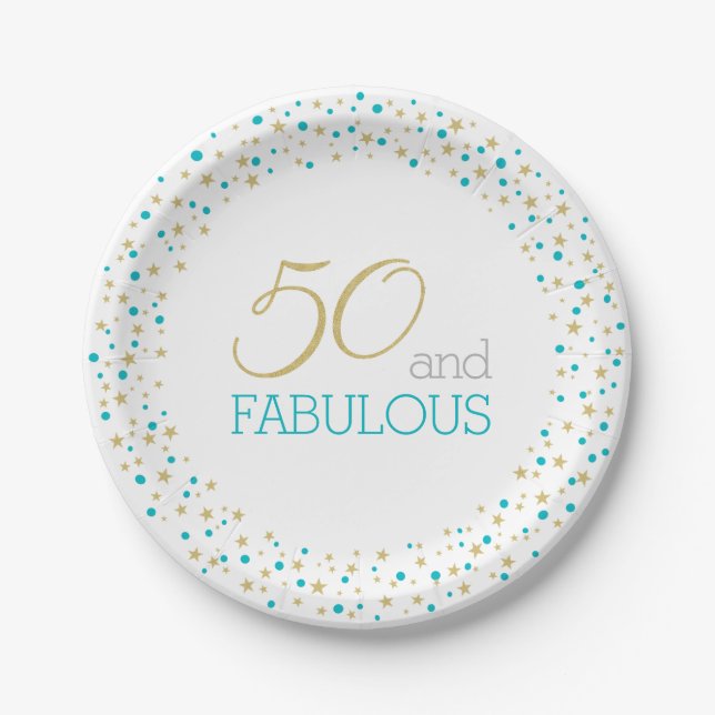 Assiettes En Carton 50 et fabuleux Thème 50e anniversaire (Devant)